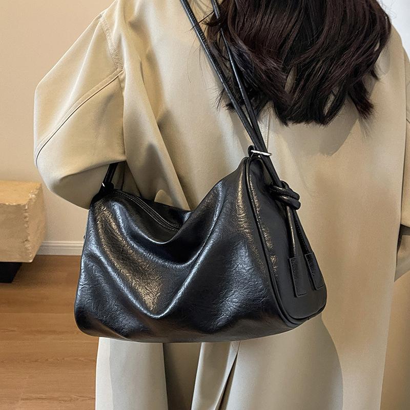 Ретро женские сумки осень зима большая вместимость простая однотонная сумка через плечо модная сумка из искусственной кожи для поездок на работу через плечо