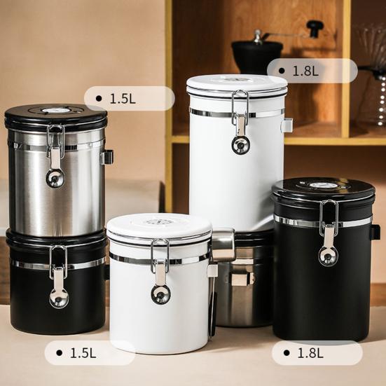 1 комплект, герметичная банка 1200/1500/1800 мл, большая емкость, односторонний клапан Co2, канистра, герметичный контейнер для хранения с ложкой, кухонный гаджет