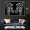 Two Lions Posters and Prints African Wild Animal Canvas Painting Black Lion Art Pictures On the Wall Modern Home Decor Murals