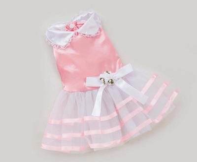 2015 Домашняя собака Щенок Платье принцессы Полоска Бант Кружевная юбка Одежда Домашнее животное