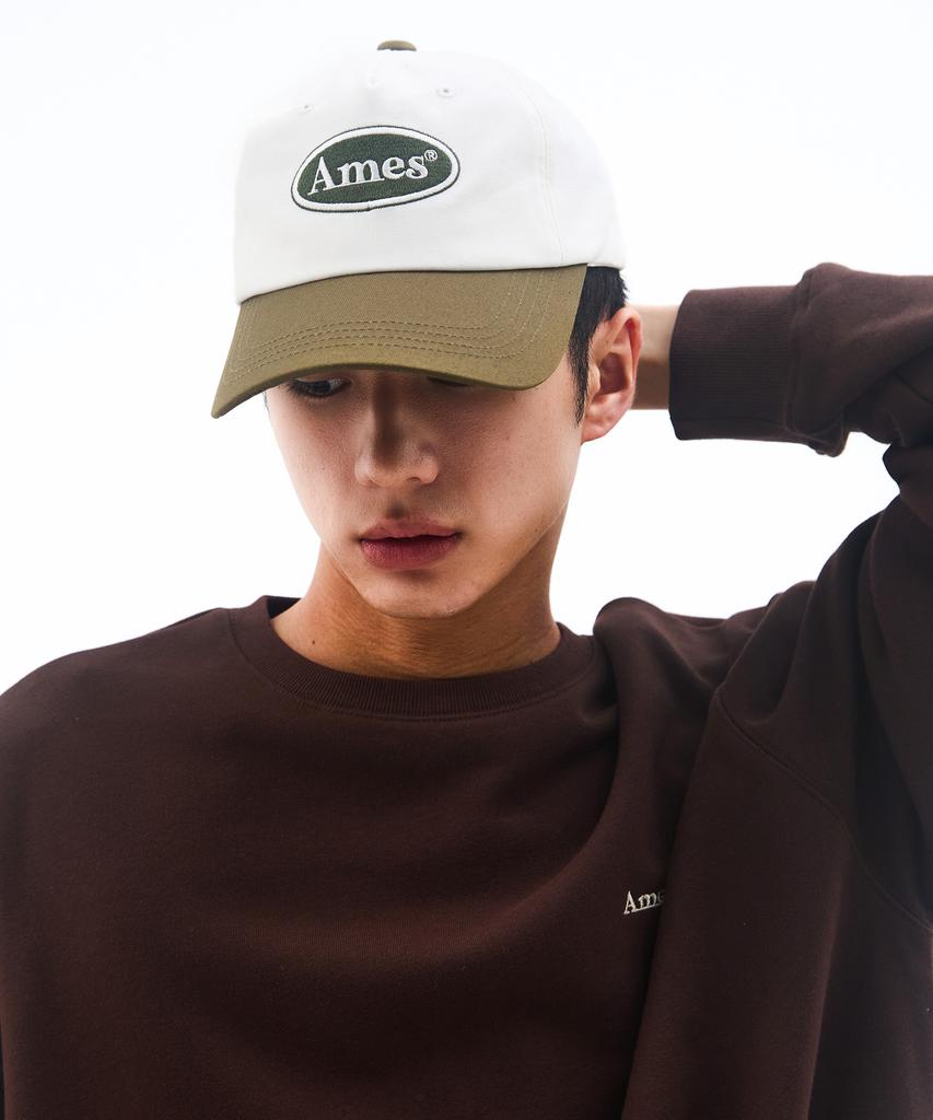 Кепка-бейсболка AMES-WORLDWIDE с двуцветным символом-логотипом, цвет слоновой кости