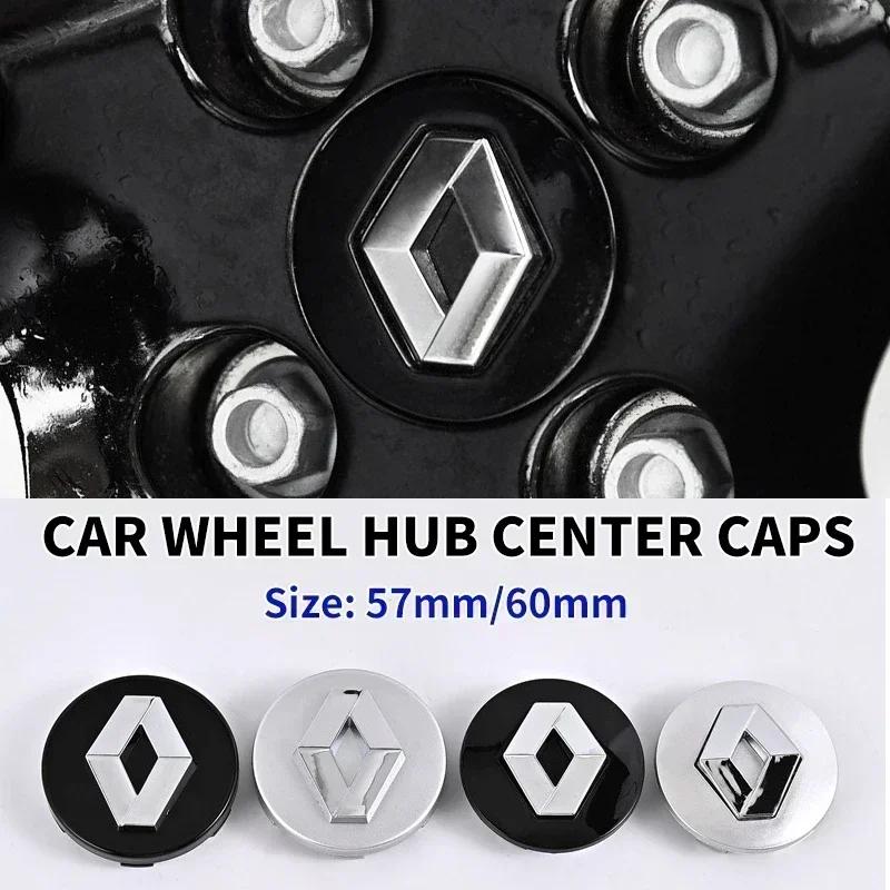 4PCS 57mm 60mm Car Wheel Center Hub Cap Emblem Stickers For Renault Modus Twingo Master Traffic Vivaro Kangoo Espace Symbol T111