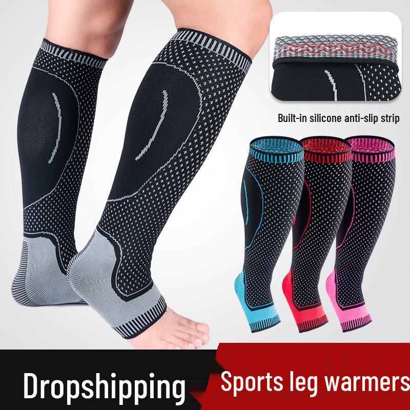 HT020 Breathable Compression Calf Sleeves: Extra Long Support for Basketball, Football, and Hiking