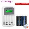 Cityork Аккумуляторные батареи 1,2 В AAA Ni-MH 1100 мАч 3а с 4-солтным ЖК-дисплеем 1,2 В AA AAA 2а 3а зарядное устройство для быстрой зарядки