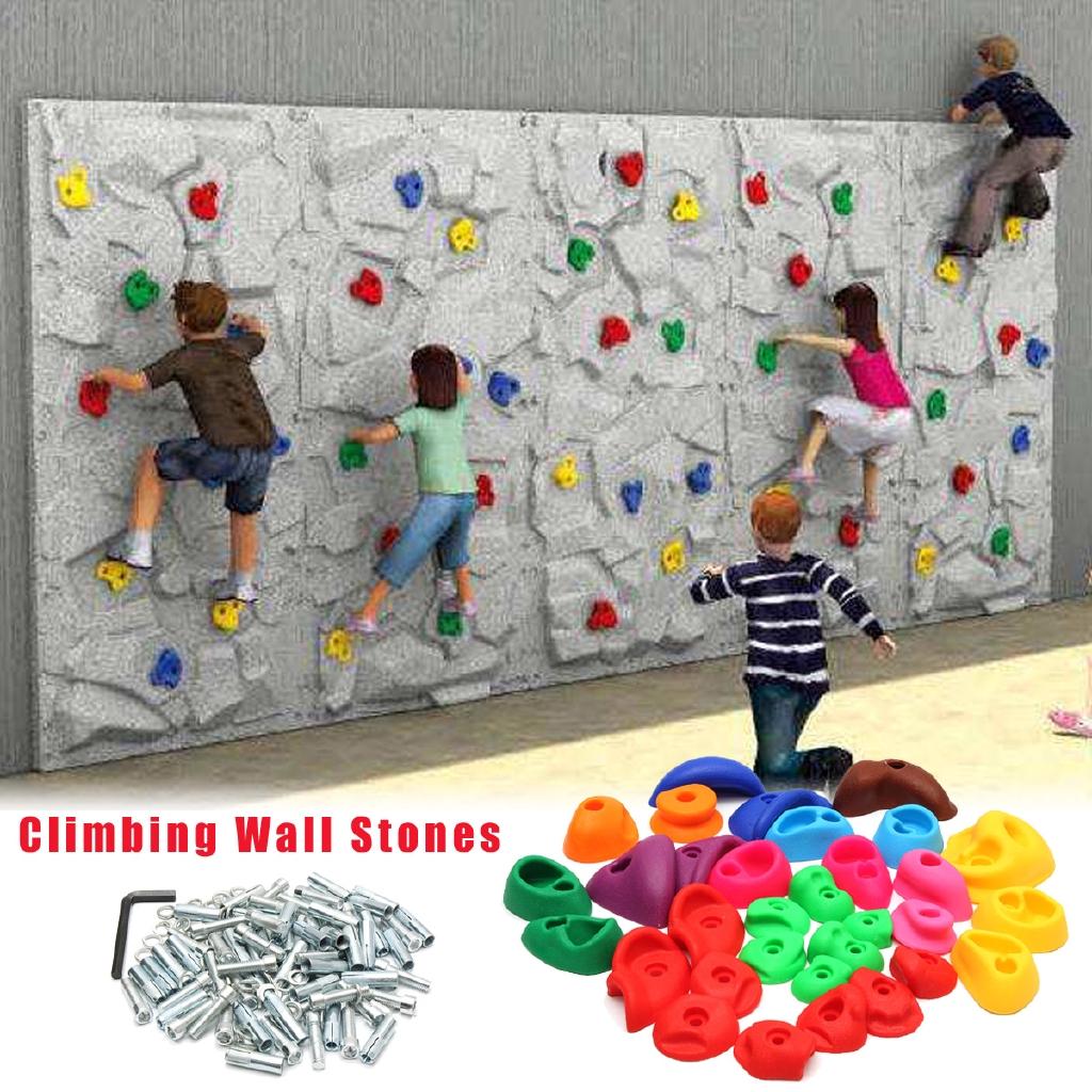 32 шт. Детская стена для лазания Пластиковые камни Захваты для рук и ног Стартовый держатель для камней+Винты
