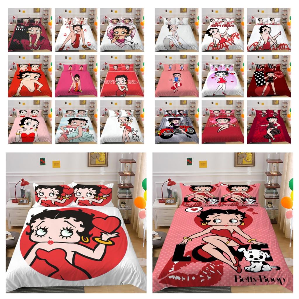 Bedding Set Cover Lovely 3D Betty Boop Printing Girl Double Size Home Textiles Comforter Cover Set