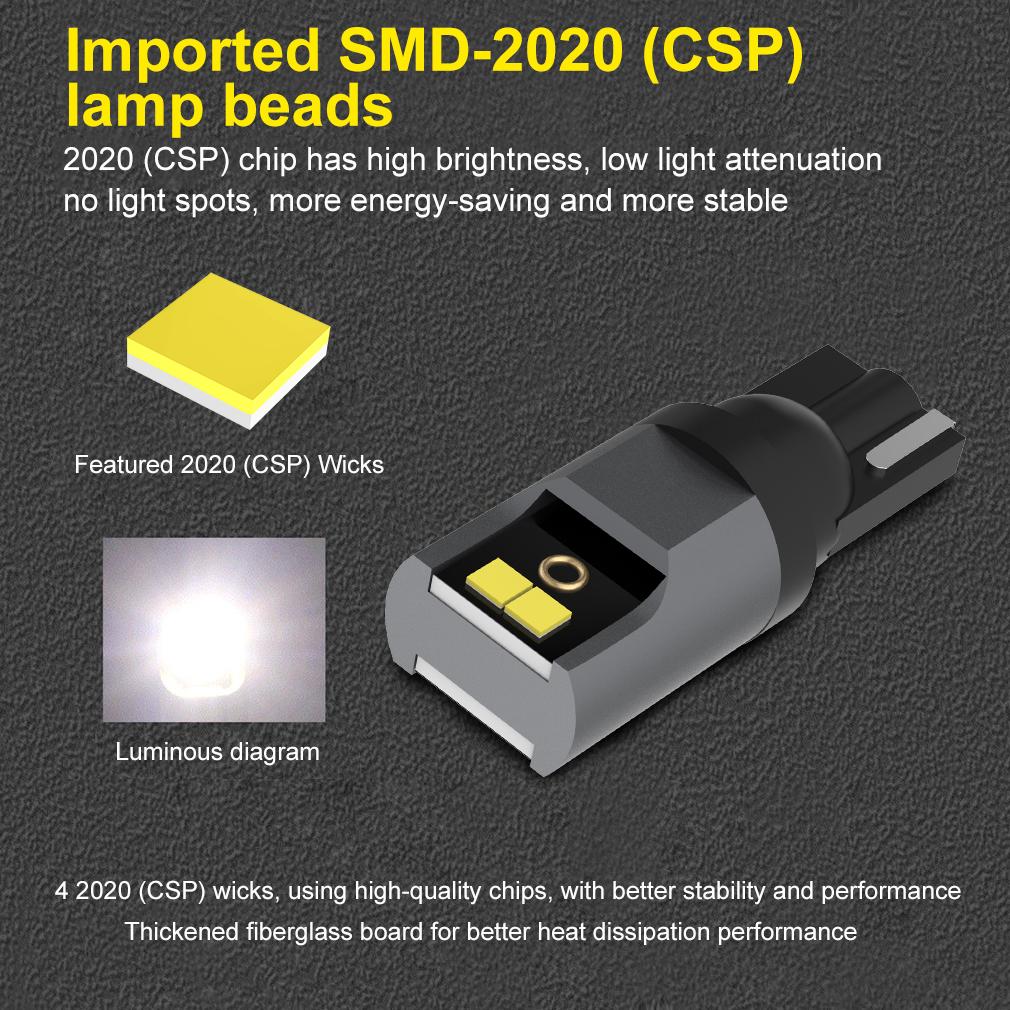 2 шт. T10 светодиодные лампы супер яркие W5W WY5W CSP чипы Led 194 168 Canbus клин автомобильные парковочные огни авто купольная лампа белая для габаритных огней