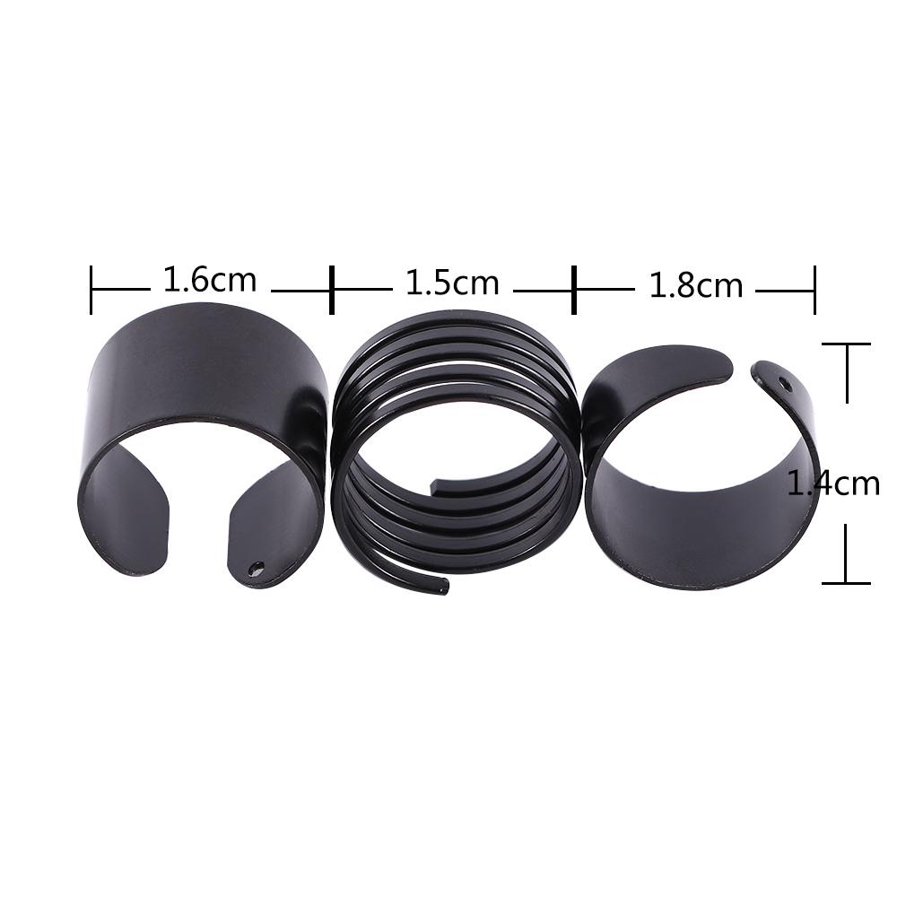 New Finger Plain Band Stack Above Knuckle Ring Black Ring Set Midi