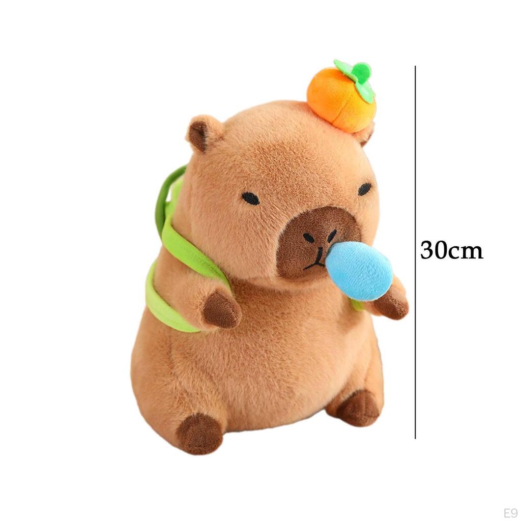 Capybara Plush Toy Stuffed with Pullable Snot Bubbles Cartoon Car Ornament