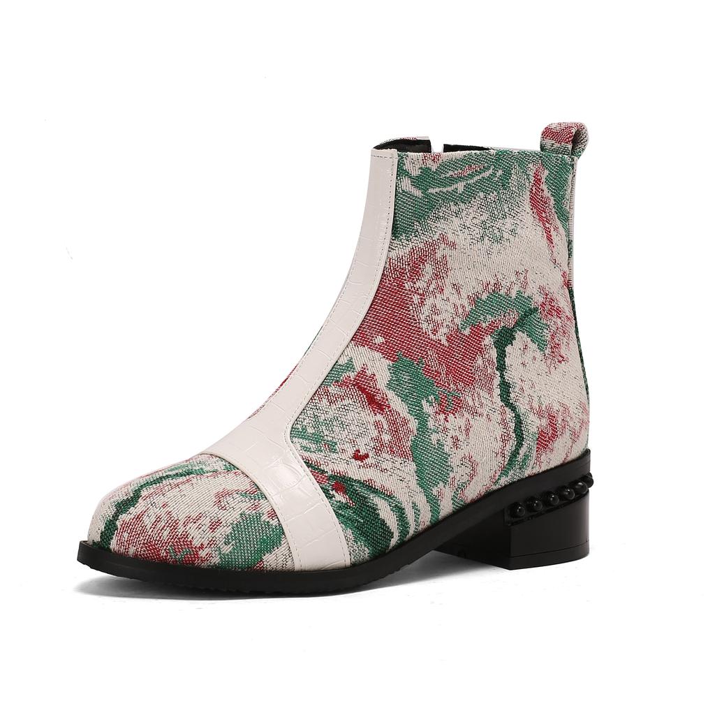 Krazing Pot Полиуретановые осенне-зимние туфли 47 размера 48 размера 49 размера 50 смешанные цвета сексуальные ботинки с круглым носком на молнии сохраняющие тепло ботильоны