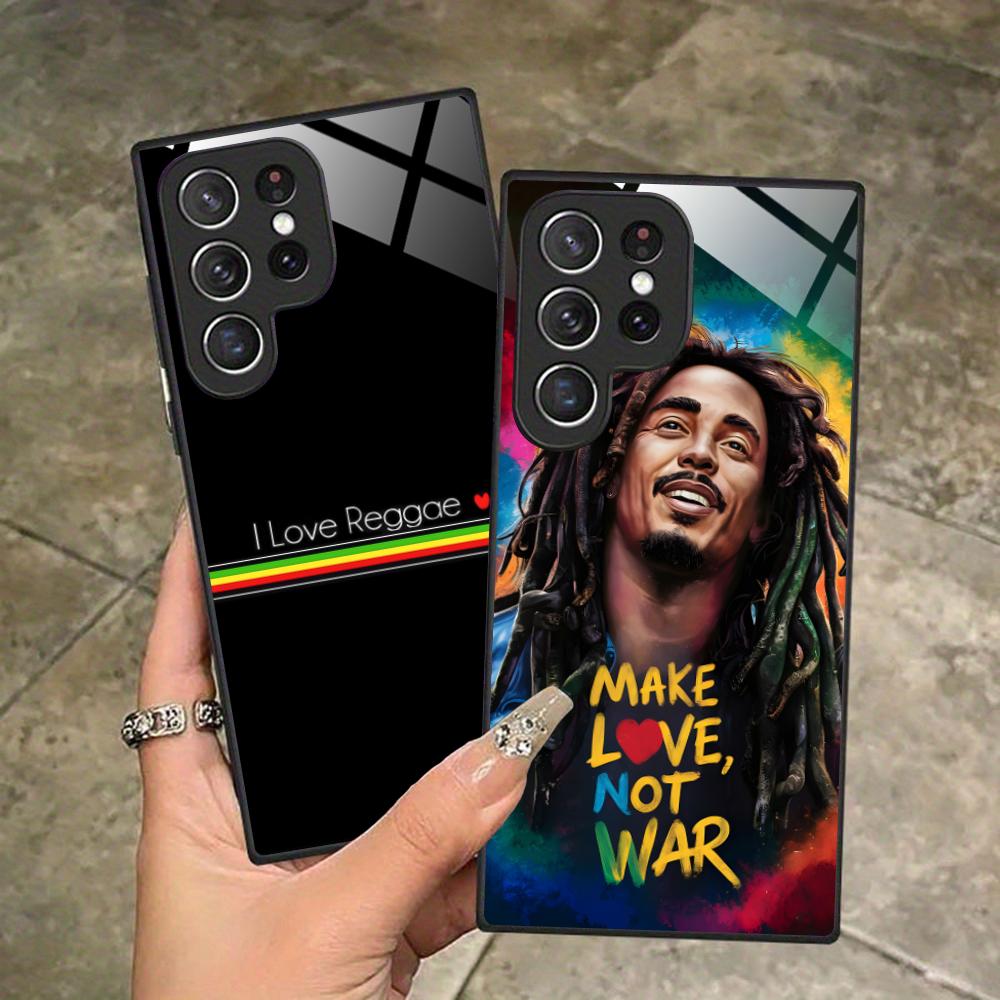 Чехол для телефона Reggae Bob Marley для Samsung Galaxy S26 S25 S24 S23 S22 S21 S20 Note20 Plus FE Ultra Стеклянный Цветная Крышка Чехол