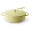 Cast Enamel Pot 26cm Matte Chamomile Yellow Waterless Cooking Waterless Bake Special Recipe Book Included Oven Pot 2 Self Standing Lid