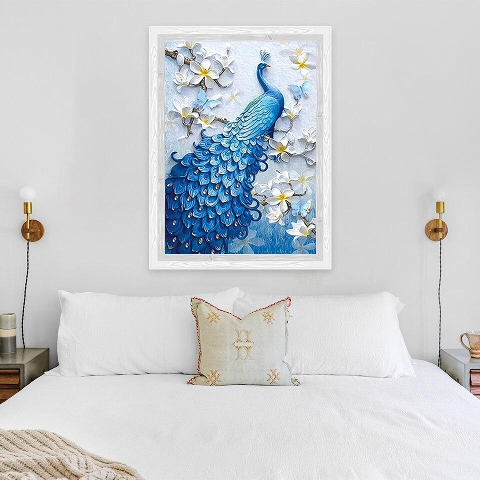 Новый 5D DIY алмазная живопись Павлин Алмазная вышивка цветок животное вышивка крестиком полная квадратная круглая дрель ремесла домашний декор подарок