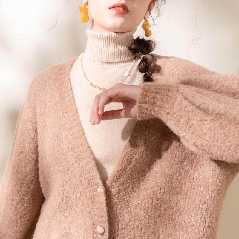 Женский вязаный кардиган SinoFrodo с V-образным вырезом и однобортной застежкой