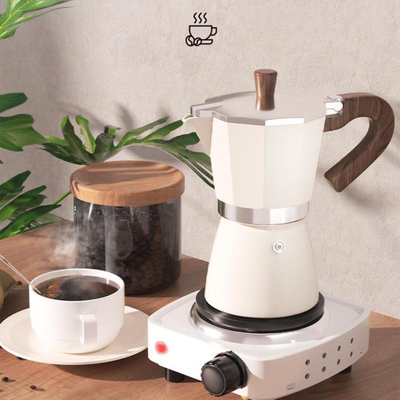 Мока-горшок с круглым дном, одноклапанный, бытовой маленький кофейник, кофейник для заваривания кофе, набор кастрюль для ручного заваривания, кофе в стиле эспрессо, кофейная посуда