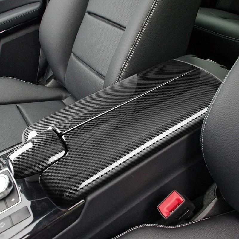 For Mercedes Benz E Class W212 CLS W218 Carbon fiber Accessories Center Console Lid Armrest Box Trim Protective Cover Sticker