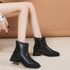 Women's Ankle Boots Black Elegant With Medium Heels Booties Work Female Short Shoes Boot On Promotion Winter 2024 Trend New In