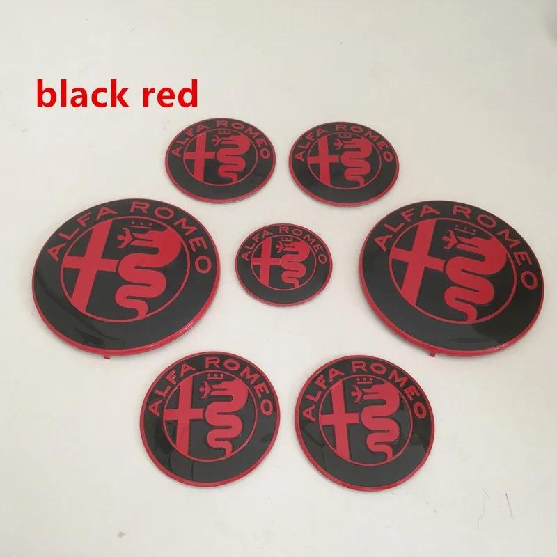 2026 Hot Sticker 7pcs forAlfa Romeo Car emblem Wheel Cover caps front Hood badge rear Trunk Steering sticker Styling 2x74mm , 4x