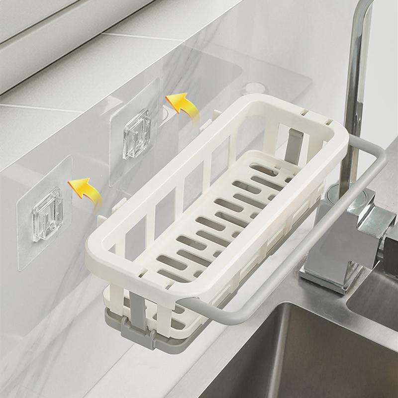 Sink Punchfree Sponge Holder Kitchen Dish Drain Rack Storage Shelf Bathroom Shelves Hanging Rack Organizer Accessories
