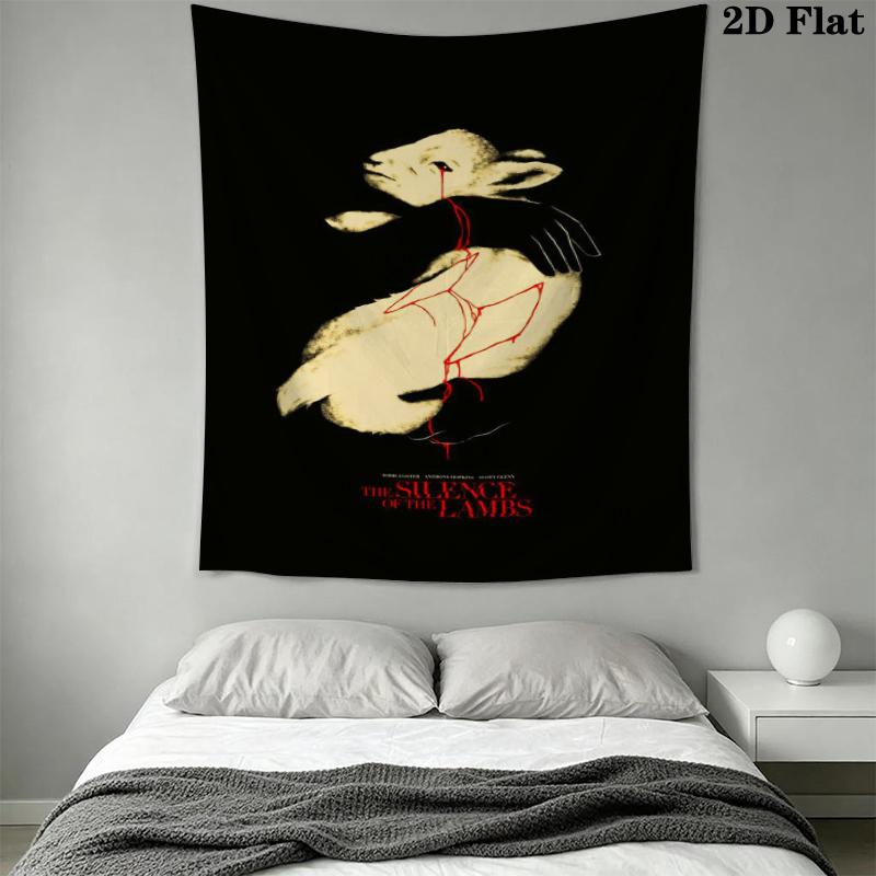 The Silence of the Lambs Wall Tapestry Aesthetic Wall Hanging Printed Fabric Blanket Decorative Tapestries for Bedroom Living Room Home Decor