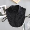 White Chiffon Fake Collars Woman Vintage Half Shirt False Collar Woman Embroidery Detachable Lapel Collar Faux Col Accessories