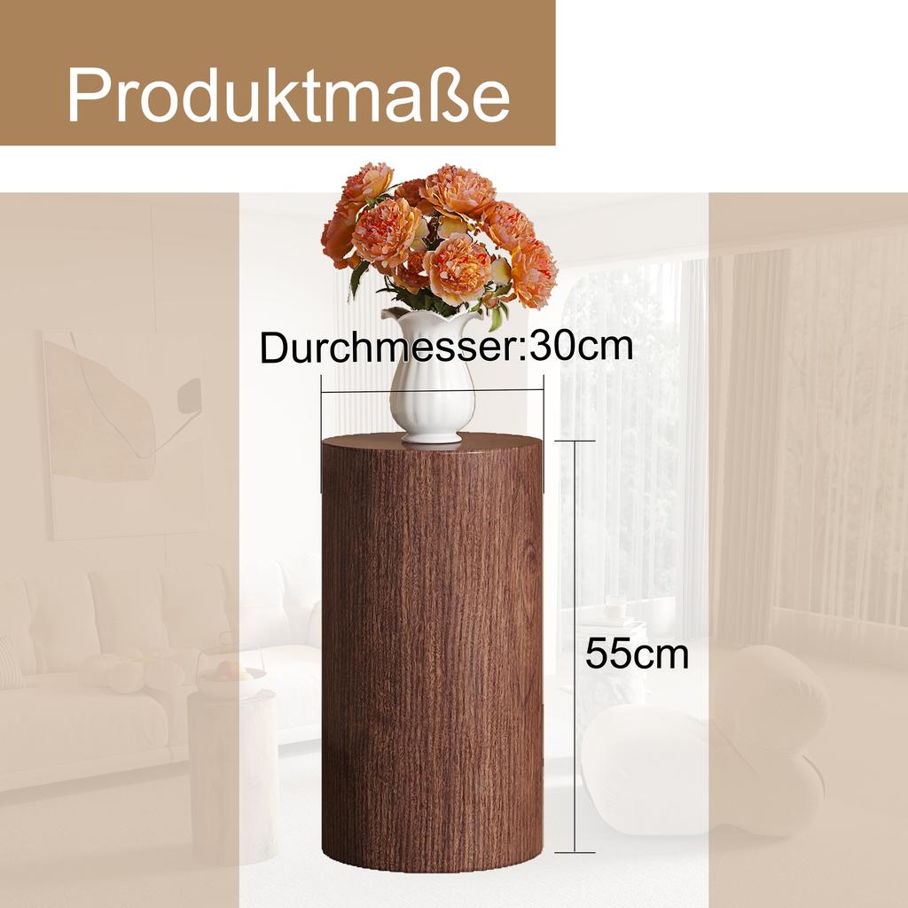 Elegant round walnut MDF coffee table – Modern living room decoration with minimalist design. Can be used as a side table, sofa table, or tea table.