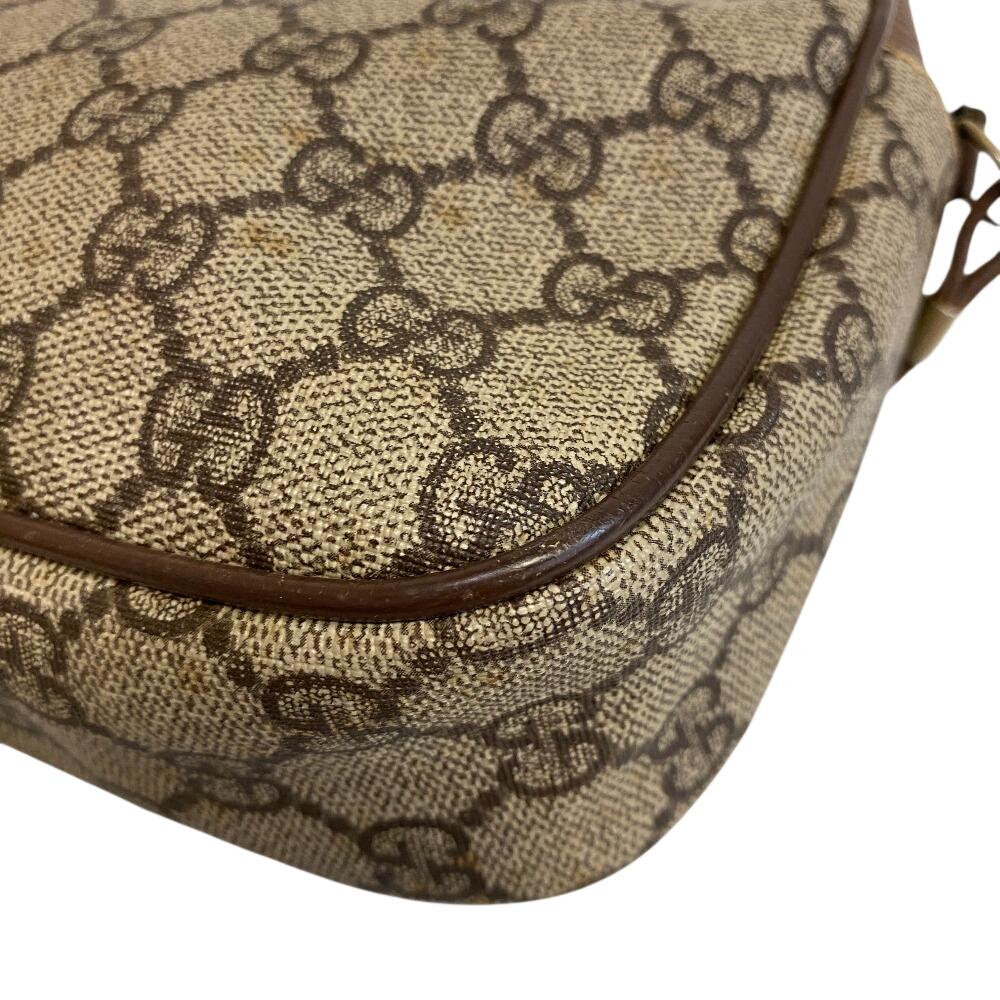 Gucci 6423 Винтажная Старая Сумка-Клатч Gucci с Узором GG из ПВХ Наплечная Сумка Коричневый ПВХ Б/У