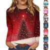 Women's Fashion Casual Round Neck Long Sleeve Printed T-Shirt Top
