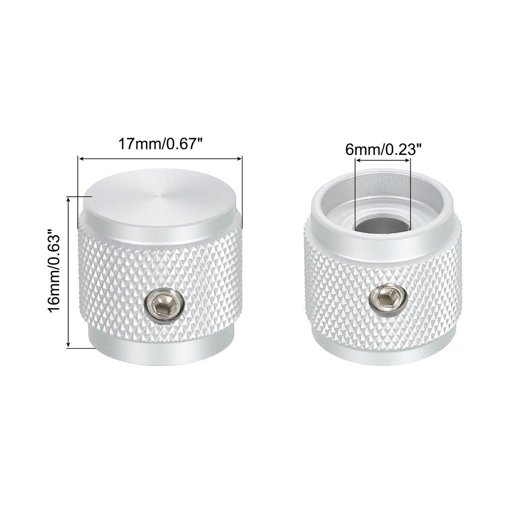 Ручка потенциометра uxcell, алюминиевая ручка управления гитарой с 1 валом, откручивающийся ключ для гитарного бас-гитарного усилителя мощности, регулировка громкости, диаметр 17 мм