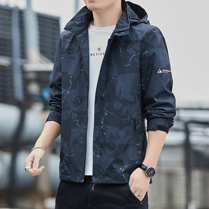 Новая флисовая куртка мужская весна-осень молодежный тренд повседневная ветрозащитная утепленная куртка