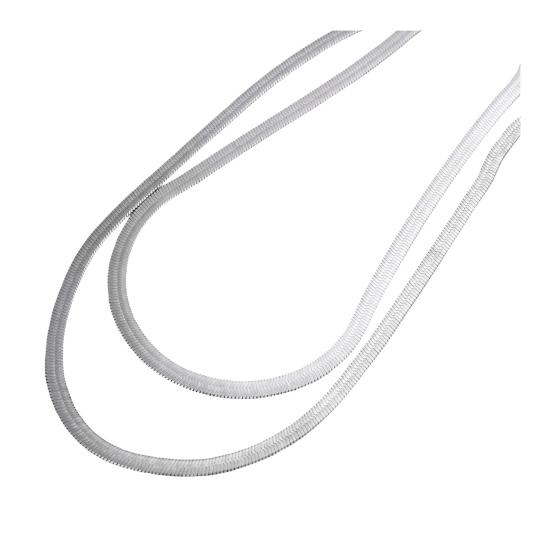 Женское колье-колье, многослойное плоское ожерелье со змеиной костью, регулируемая удлиненная цепочка-колье, ожерелье, ювелирные аксессуары