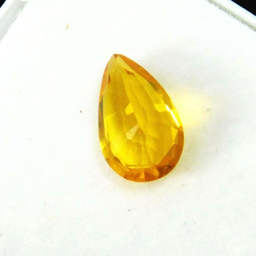 10.56 Ct NATURAL yellow Sapphire Pear Shape Ring Size Loose Gemstone