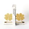 Light Luxury Metal Marble Bookend Storage Book Back Model Room Hotel Study Room Creative Four-leaf Clover Decoration Ornaments