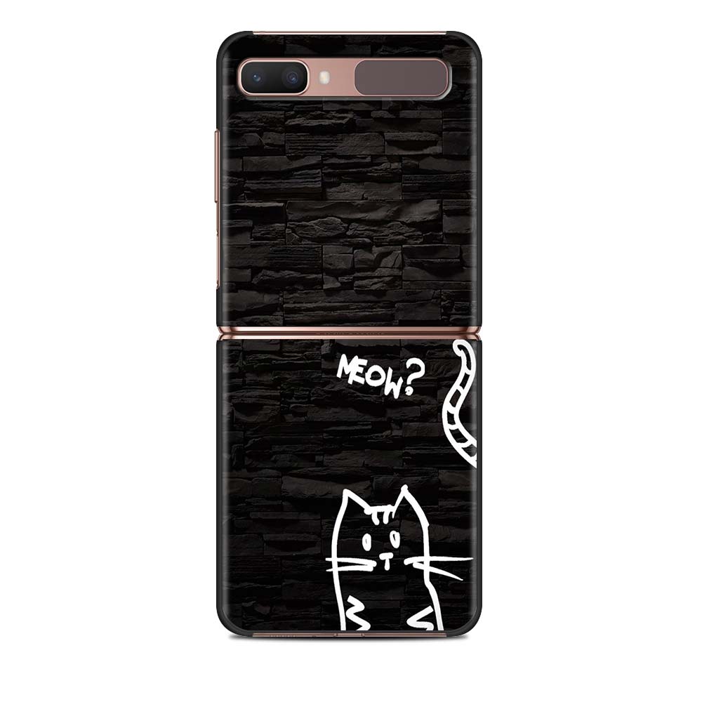 Забавный черный кот милый роскошный складной жесткий чехол для Samsung Z Flip Phone Case для Galaxy Z Flip Z Flip3 5G Back Cover Fundas
