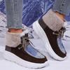 Fashion Mujer Warm Platform Ankle Boots 2025 Winter New Woman Warm Snow Boots Waterproof Comfortable Lace-Up Thicken Plush Winter Botas