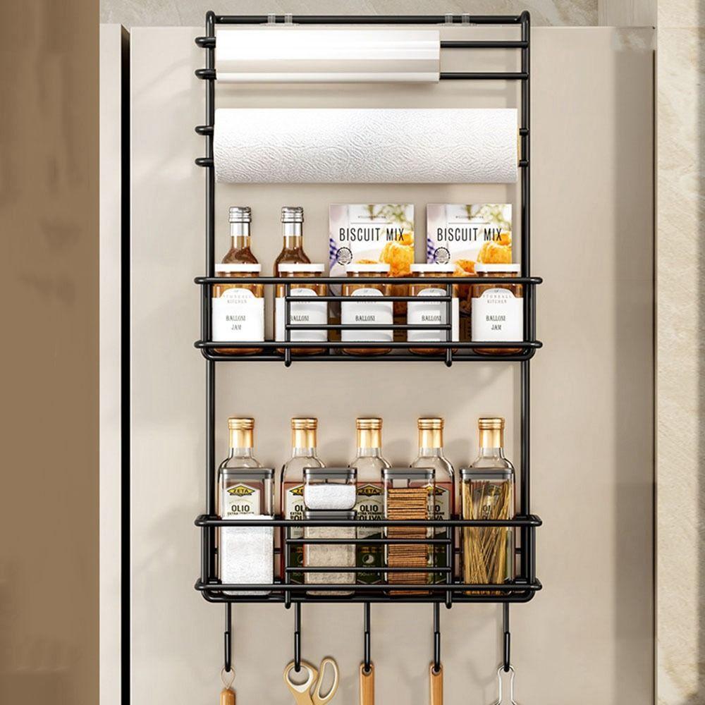 Стойка для хранения специй без отверстий, настенная, полка для холодильника, боковая полка для кухни