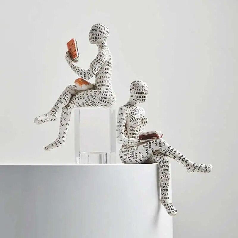D5 Европейская Легкая Роскошь Абстрактный Читающий Персонаж Украшение Буквы Читающее Украшение Украшение для Дома Алфавит Читающее Украшение