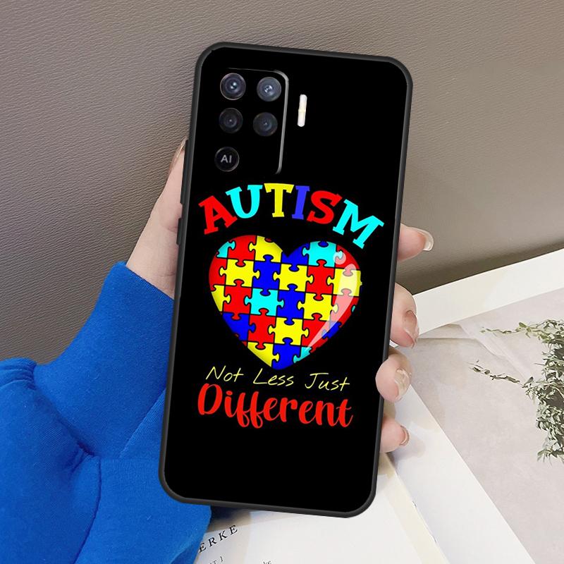 Autism Support Puzzle Case For Oppo A76 A16 A96 A17 A18 A60 A80 A40 A38 A58 A78 A98 A94 A74 A54 A15 A57 A77 A5 Pro