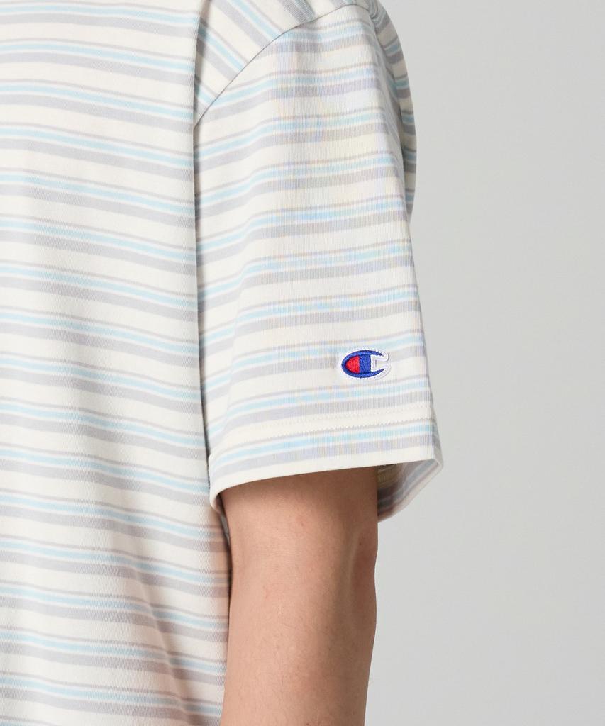 CHAMPION Striped T-Shirt Ecru