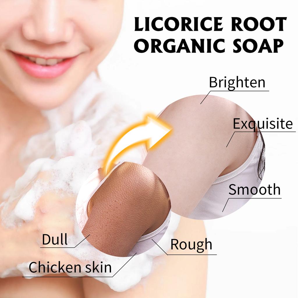 EELHOE Licorice Root Cleaning Soap Deep Cleansing Soap Bath Soap Whitening Soap Hydrating Cleaning Get Rid of Blackheads