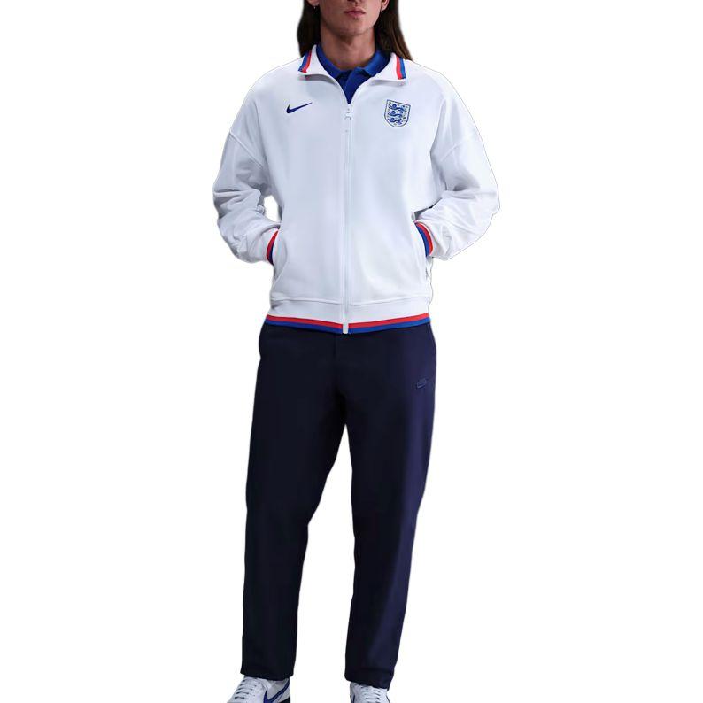 Nike Мужская тренировочная куртка Dri-FIT для футбольного гимнастического костюма на молнии Белый Hyper Royal FZ9389-100