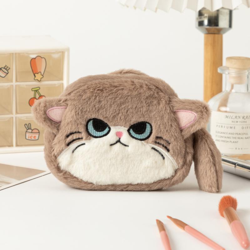 Милый плюшевый котенок Кошелек для монет Мультяшный кот Кошелек Мешочек для мелочи Сумка для наушников Ключи Сумки для хранения помады Подарки для девочек