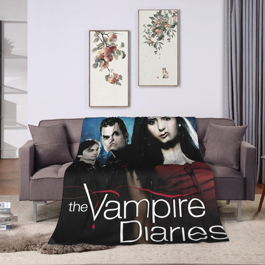 The Vampire Diaries Damon salvatore Blanket Print Plush Throw Blanket For Home Decor Travel Office Flannel Bedspread Bed Cover