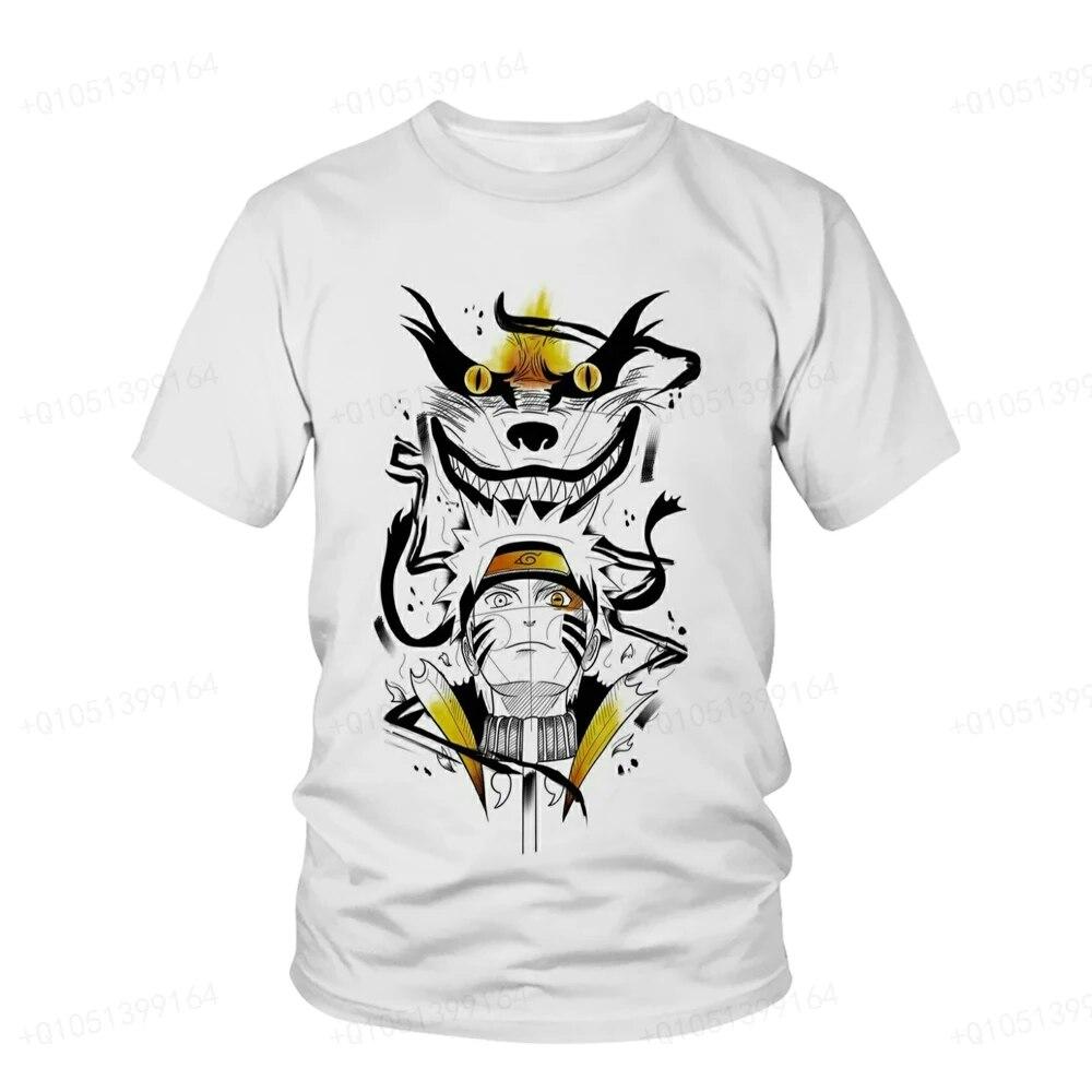 Летняя футболка с 3D принтом Наруто в стиле Харадзюку в стиле хип-хоп, повседневная крутая футболка Наруто, спортивная уличная одежда для детей и мужчин