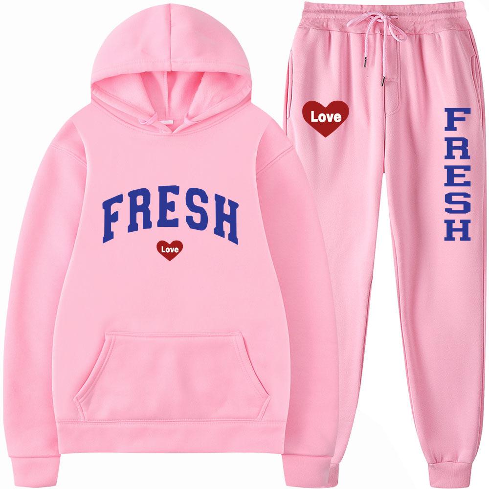 Свободный комплект из толстовки с капюшоном и колготок с принтом Cross Border на весну и осень 2023 года