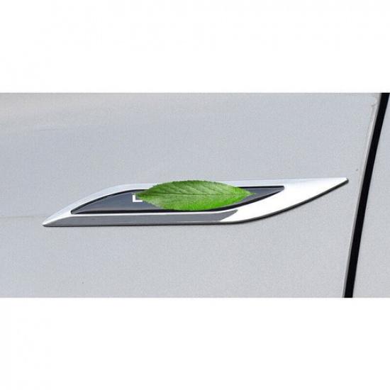 For Lincoln MKC 2015-2019 Silver Steel Side Fender Air Wing Vent Cover Trim 2PCS