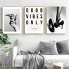 Bikini High Heels Lady Fashion Quote Poster  Black White Sexy Woman Canvas Print Painting LivingRoom Wall Art Decoration Picture