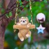 Садовая статуэтка для животных Swing, милая фигурка, забавный мультяшный подарок, подвесная скульптура из смолы для