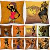 Home Decor Pillowcase Ethnic African Women Polyester  Car Sofa Cushion Cover   45x45cm