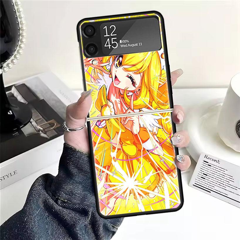 Чехлы Аниме Pretty Cure для Samsung Galaxy Z Flip 4 5 6 7 3 Z Flip7 Flip6 Flip4 Flip5 Flip3 5G Жесткий противоударный чехол Fundas